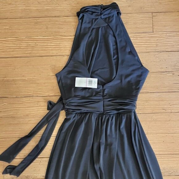 NWT Max & Cleo Keyhole back Halter Gown in Slate Grey Sz 6. - Picture 9 of 13